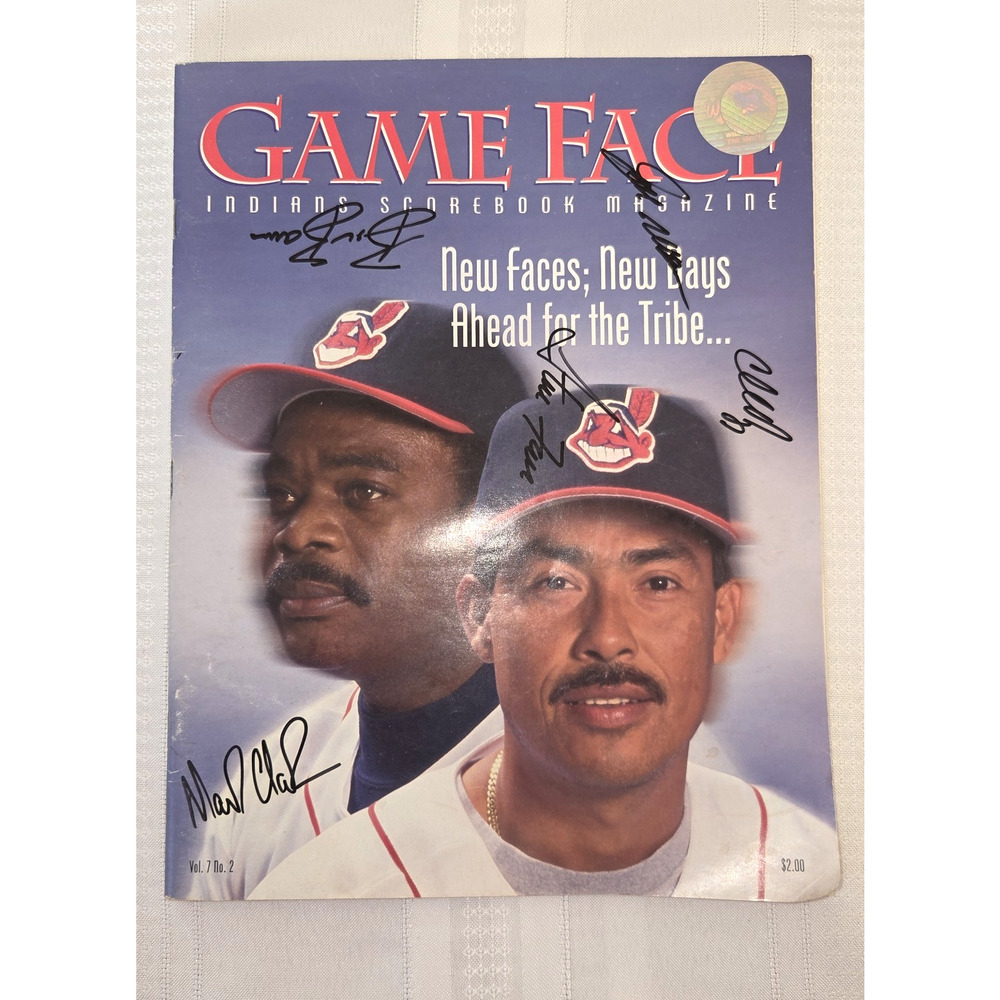 Baseball Cleveland Indians Guardians Game Face Belle Autographs 94 Jacobs Field